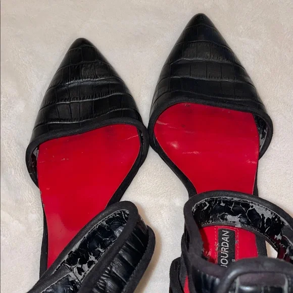 💖 Vintage Y2K Charles Jourdan Paris Black Leather stilettos - Picture 7 of 8